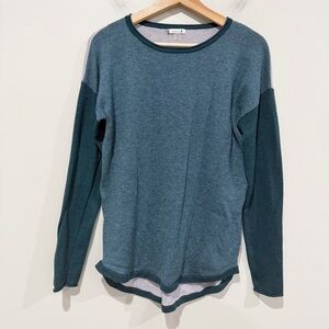 SMARTWOOL Shadow Pine Colorblock Sweater Wool Blend Size Small Hiking Outdoor